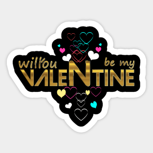 Will You be My Valentine Sticker